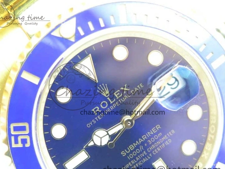 MiroTime 0522 TopPick Submariner 116610 LB ROF Best Edition YG Wrapped Blue Dial on YG Wrapped Bracelet A 2910